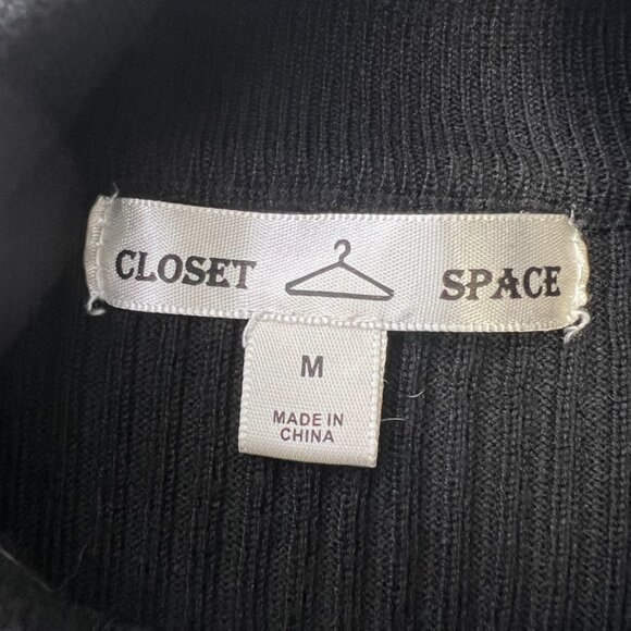 Closet Space Sweater Women Medium Ribbed Knit Mock Neck Crop Top Party Core Ex - Picture 6 of 13